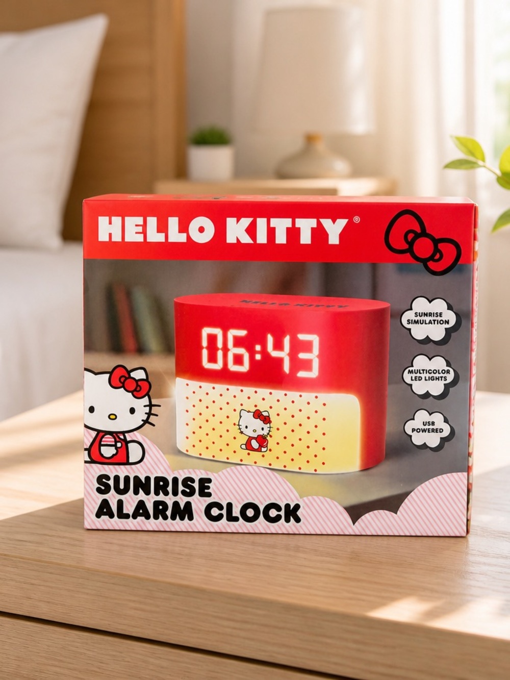 Hello Kitty Sunrise Alarm Clock Multicolor LED Lights USB